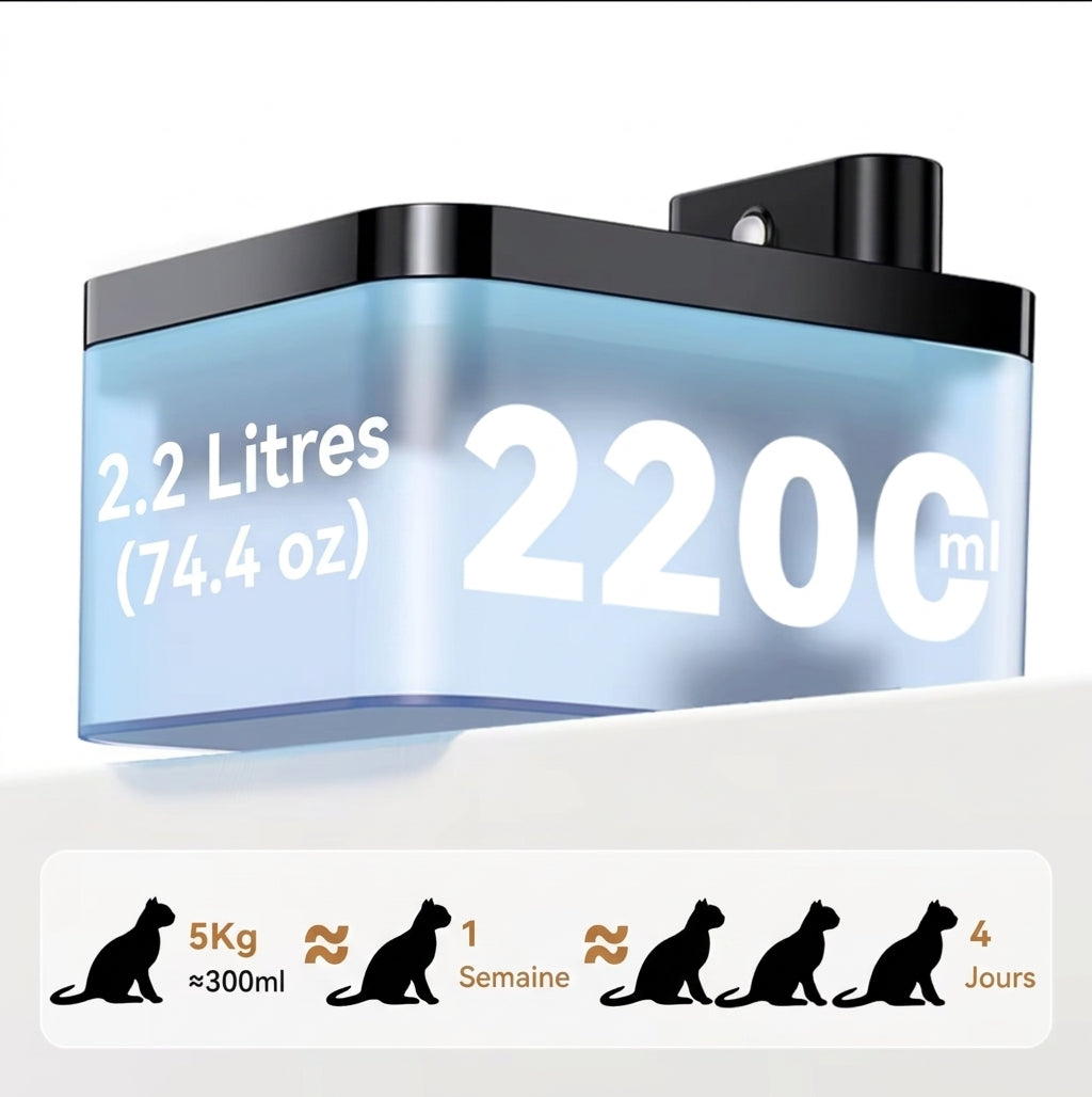Fontaine pour chat de 2,2 litres de capacité